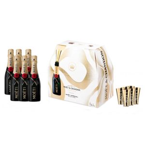 BRUT IMPERIAL GIFT BOX 6x0.20L MOET&amp;CHANDON + 6 FLUTES